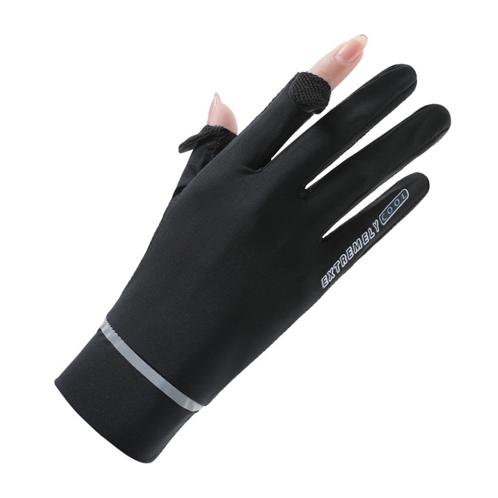 Lady Sunscreen Ice Silk Gloves Fishing Gloves Thin Motorcycle Gloves Breathable for Golf Driving Riding Fishing Hiking for Women