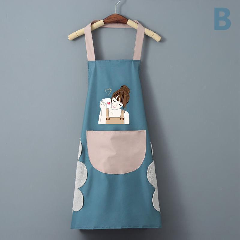 Kuchyňská Domácí Vodotěsná A Olejivzdorná Pánská A Dámská Zástěra Vaření Pečení Vodotěsná Olejivzdorná Zástěra Otírání Rukou