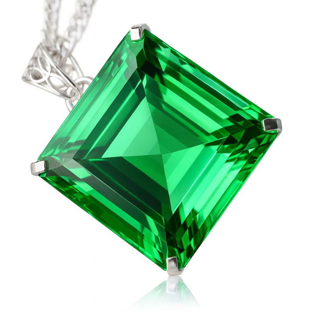 Certified 130 Ct Natural Green Topaz Pendant 925 Sterling Silver Rare Gemstone AI-34-NS