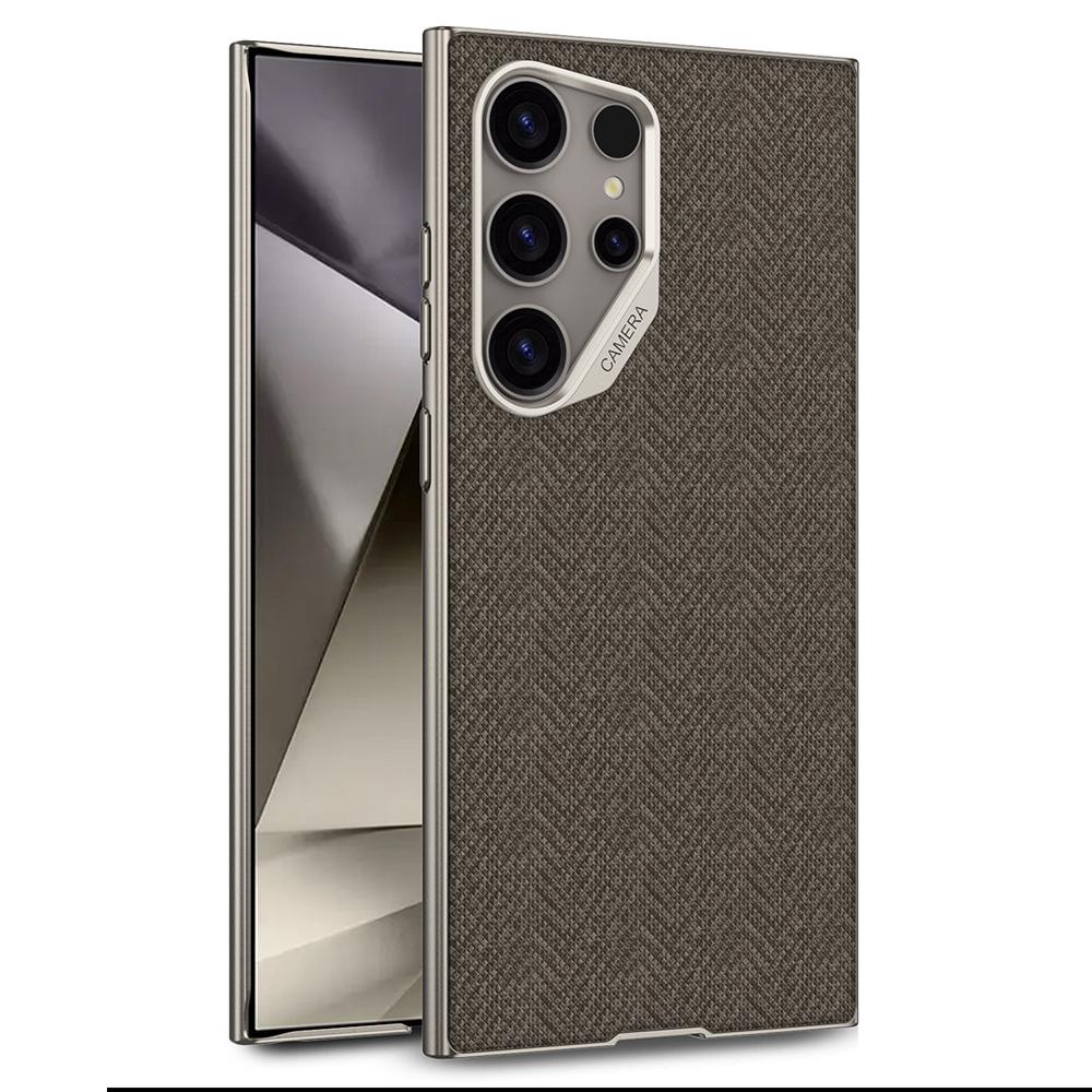 For Samsung Galaxy S24 Ultra Case Skin Touch PC+TPU+Cloth Phone Back Cover