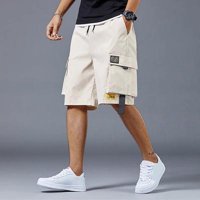 Summer Men's American Casual Workwear, Loose and Trendy Mid Pants with Five Point Multiple Pockets