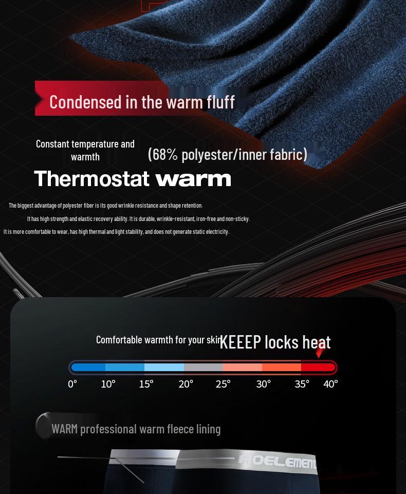 Aoyuan Men's Thickened Plus Velvet One-Piece Slim Leggings, Autumn/Winter Youth Cotton Warm Pants