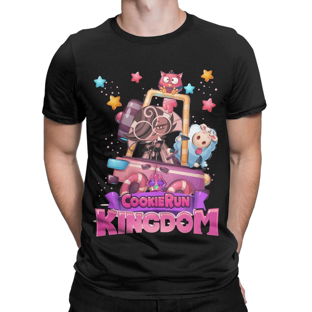 Cookie Run Kingdom  T Shirts Men Pure Cotton Funny T-Shirt O Neck  Tees Short Sleeve Clothing New Arrival