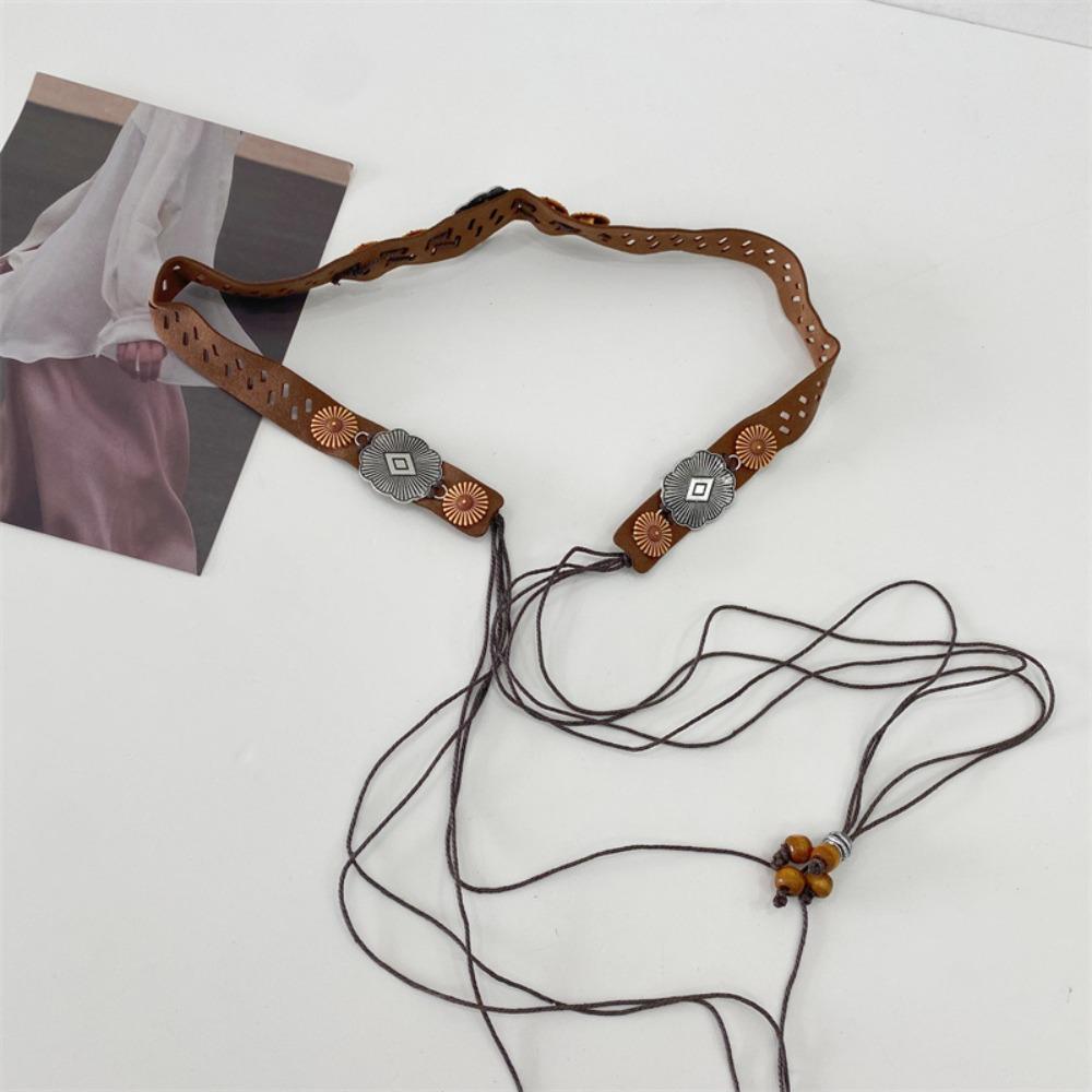 Wax Line Ethnic Style Belt Flower Women Woven Belt Elegant Bohemian Style Waist Chain  Female/Girls