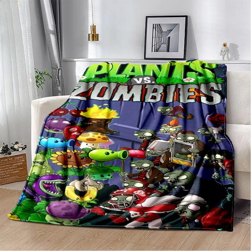 P-Plants vs. Z-Zombies Game Blanket with Peashooter Design Ideal for Sofa and Bed Cover throw blanket