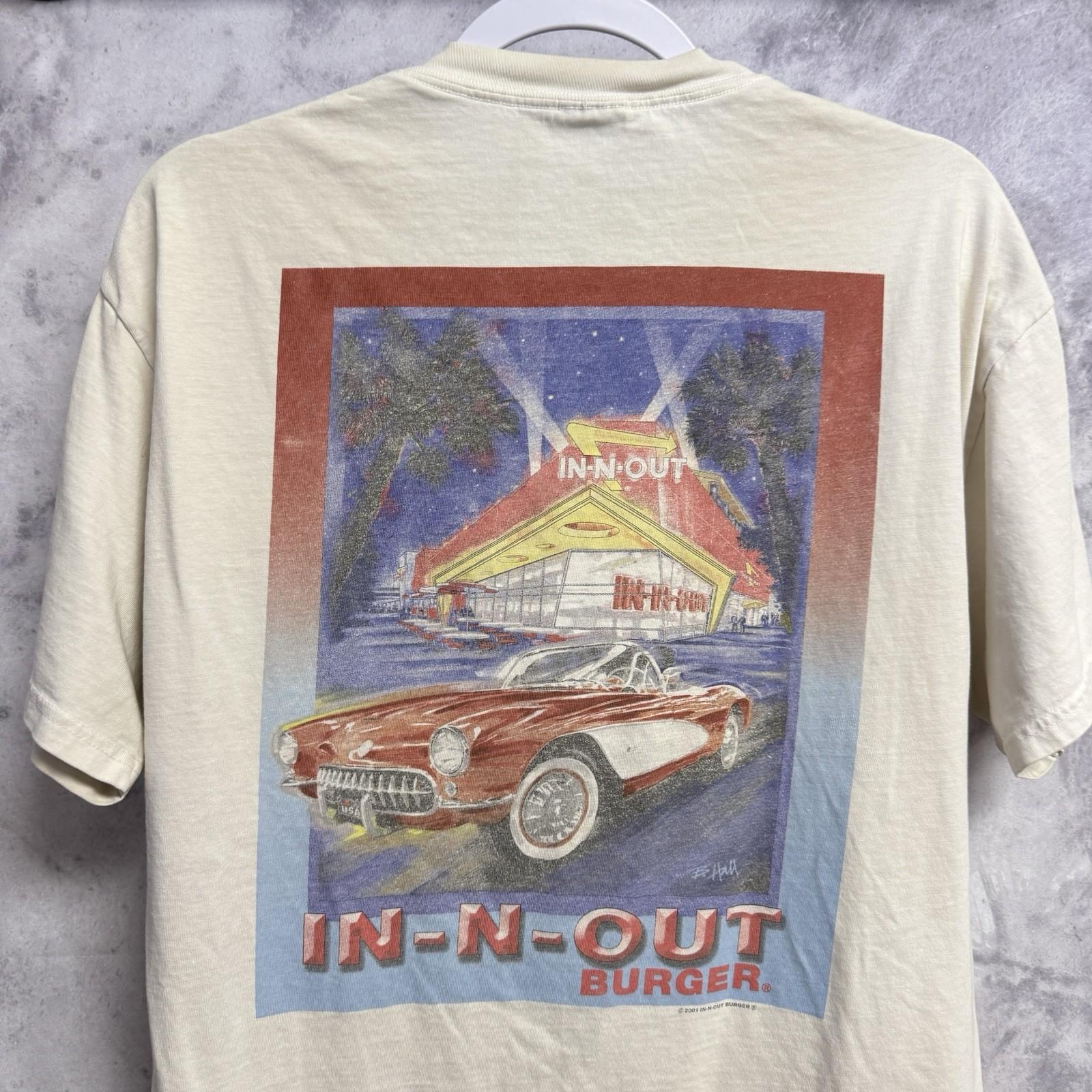 Vintage In-n-Out Burger Graphic T Shirt Mens Large Y2K 2001 L