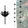 Flower Antique Iron Rain Chain for Gutter and Rain Rust Resistant Plated Garden Decors Rain Chain for Downspout