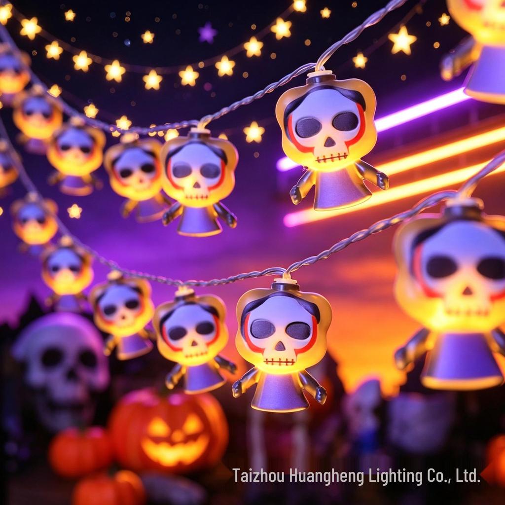 Colorful LED Halloween Ghost String Lights: Cute, Decorative Halloween Lighting