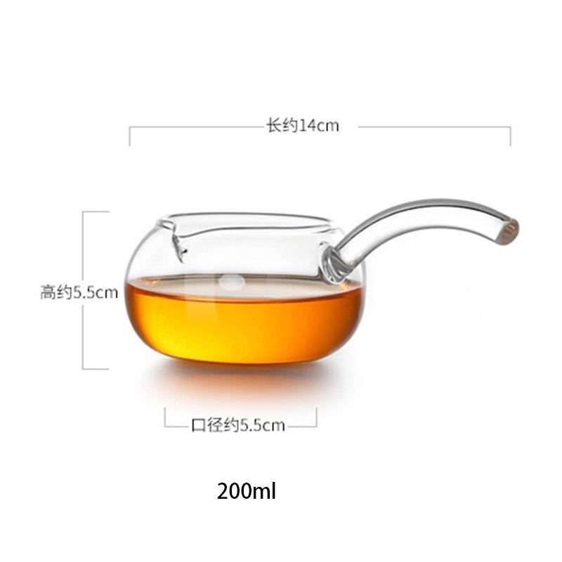 

200 мл Высокоборосиликатное Жаростойкое Стекло Чайный Диспенсер Чаша Справедливости Боковая Ручка Набор для Чаепития Кунг-фу Чахай Аксессуары для Чайной Церемонии 200ml