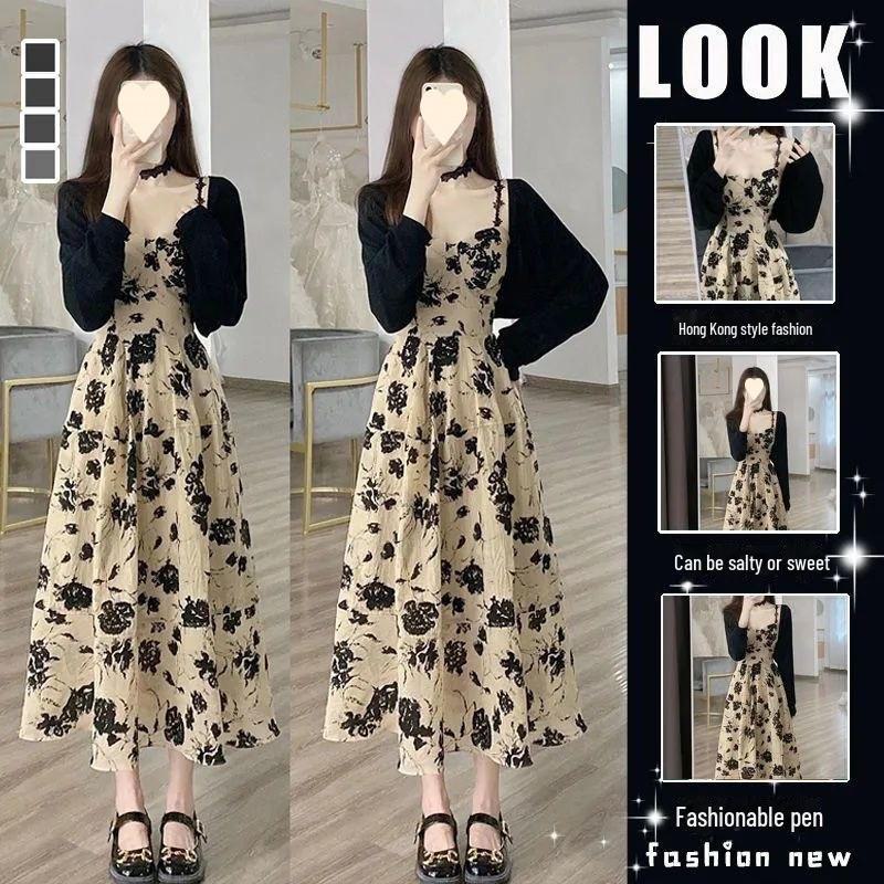 Hepburn-Style Floral Summer Dress & Chic Cardigan Set (2025)