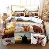 3D Yak Bedding Set King Queen Down Duvet Cover Pillowcase 2/3pcs Animal Bed Cover Soft Quick Drying Home Textile Men Gift