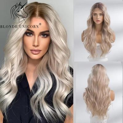Lace Front Wig Blonde Wave Wig Hair Synthetic Wigs for Black White Women Daily Party Cosplay Heat Resistant Hair