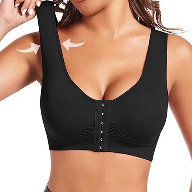 Women's Front Closure Bra Breathable Shockproof Sports Bra Vest Style Bra