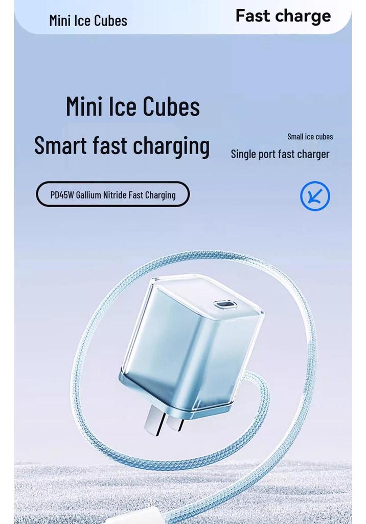 45W GaN Charger for iPhone 14 Series with Universal Cable Compatibility