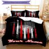 3PC Custom Name American Baseball Pride Bedding Set Duvet Cover Closure Includes 1 Duvet Cover & 2 Pillowcases for Bedroom