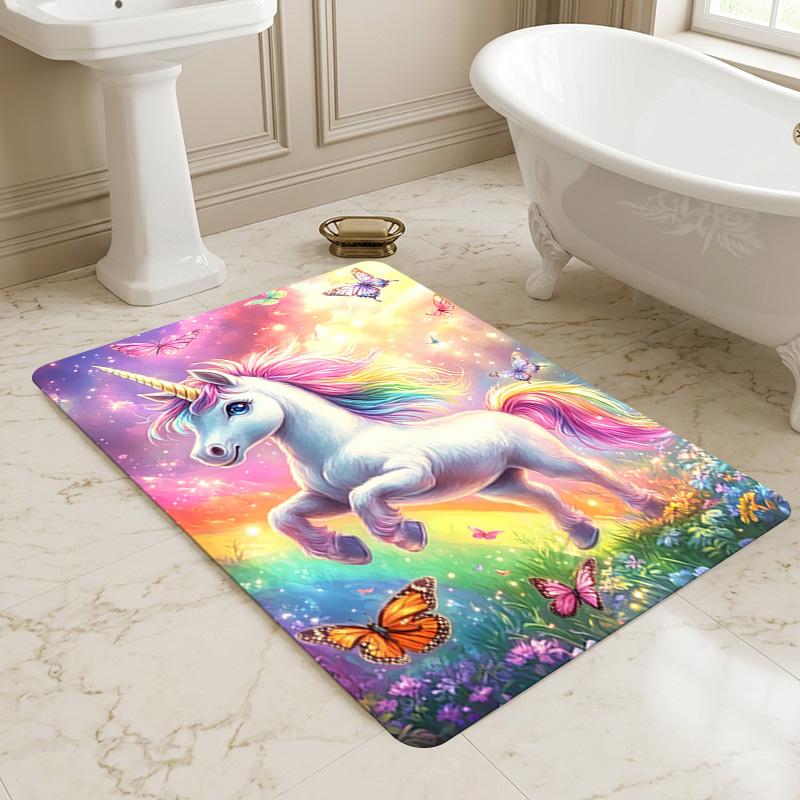 Rainbow Unicorn Living Room Nonslip Area Rug Soft Carpet For Bedroom Game Playroom Sofa Office Home Decor Doormat Christmas Gift C9261866