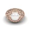 3.50 CT Pearl 925 Sterling Silver Rose Vermeil Solitaire Cocktail Women Wedding Ring