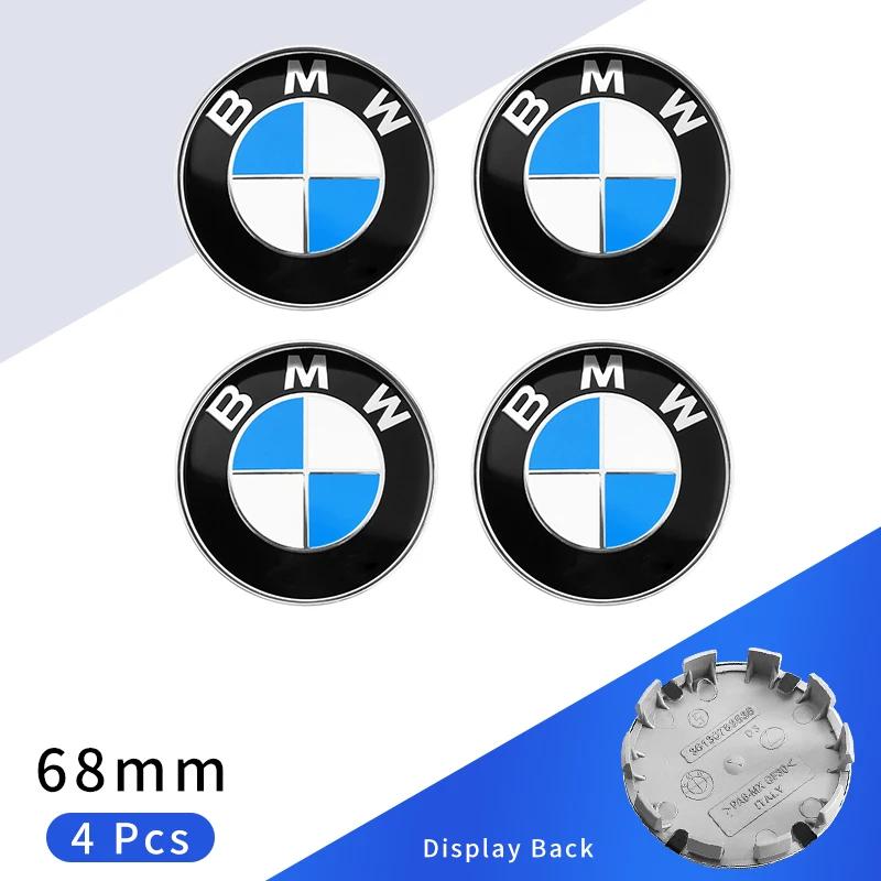 4 pezzi 68mm Tappo Centrale Ruota Auto Logo Distintivo Mozzo Copriruota Per BMW E46 E38 E60 E90 E93 F20 F30 X3 X5 Blu Bianco Nero Anniversario