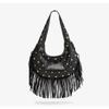 Yogodlns Fashion Personality Women's Underarm Bag Retro Leather Texture Tassel Rivet Bag Versatile Simple Trend Shoulder Bag