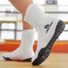 Men's Lightweight Wrestling Shoes, Indoor Mesh Breathable Fitness Boxing Sports Shoes, Men's White and Black Training Shoes
