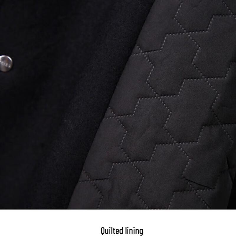 TRIES Men's Quilted Wool Blend Overcoat