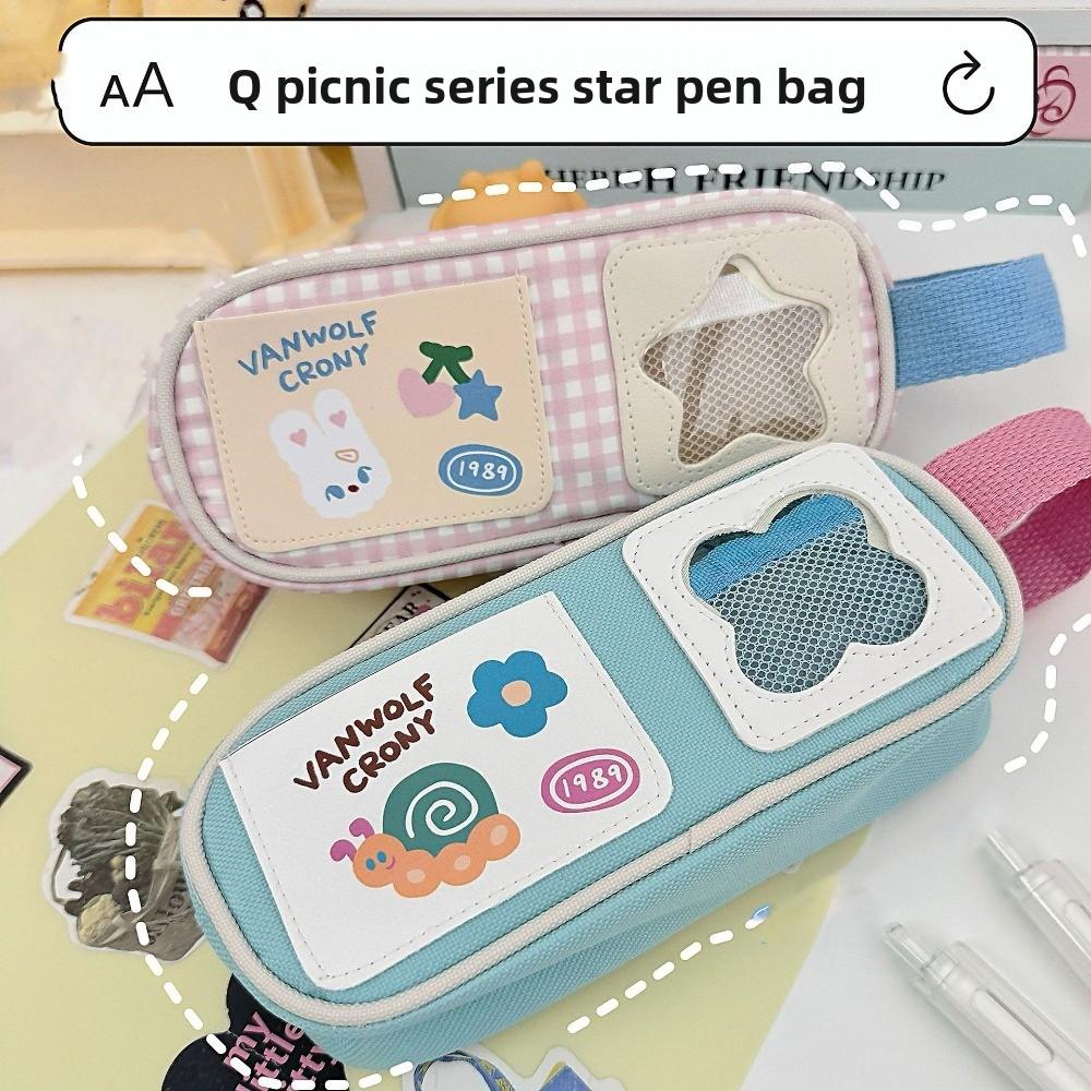Rabbit Cartoon Stationery Bag Picnic Series Pen Pencil Case Kawaii Pencil Bag  Boys Ang Girls