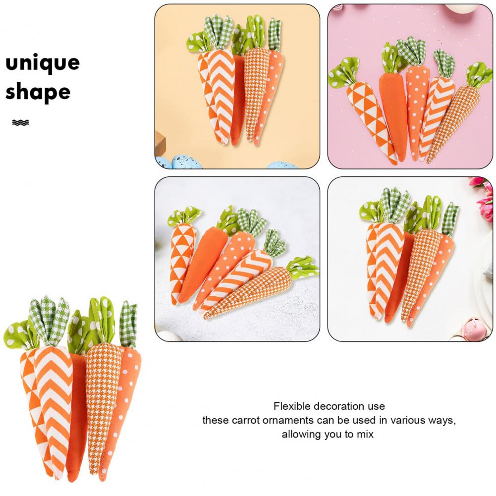 Cloth Carrot Decorations Warm Easter Decor Easter Carrot Ornaments Set for Spring Party Decor Stuffed Fabric for Children