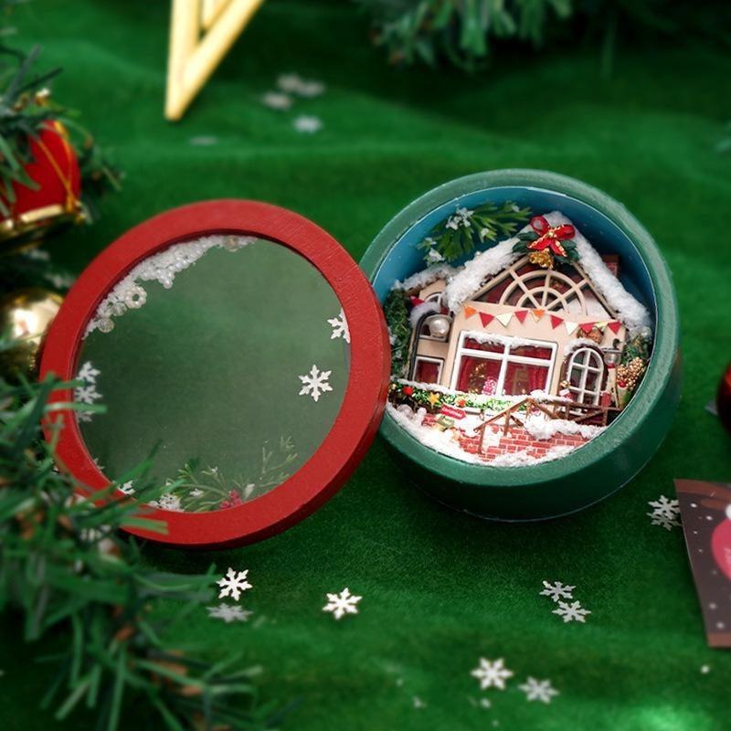DIY Wooden Dollhouse Casa Miniature Furniture with LED Kit Christmas Cottage Box Doll Houses Assemble Toy for Children Gifts