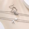 Cazador A-Z Initial Letter Heart Pendant Necklace for Women Alphabet Stainless Steel Jewelry 2026 Double Chains Birthday Gift