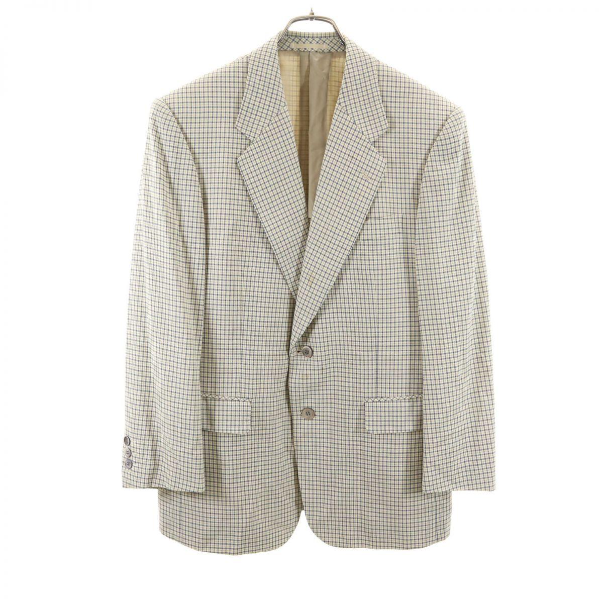 

LANVIN Check Pattern Long sleeve tailored jacket R46-44 Beige Men s Used