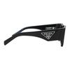 Prada Classic Triangle Logo on Temple Irregular Shape Sunglasses Men's Black