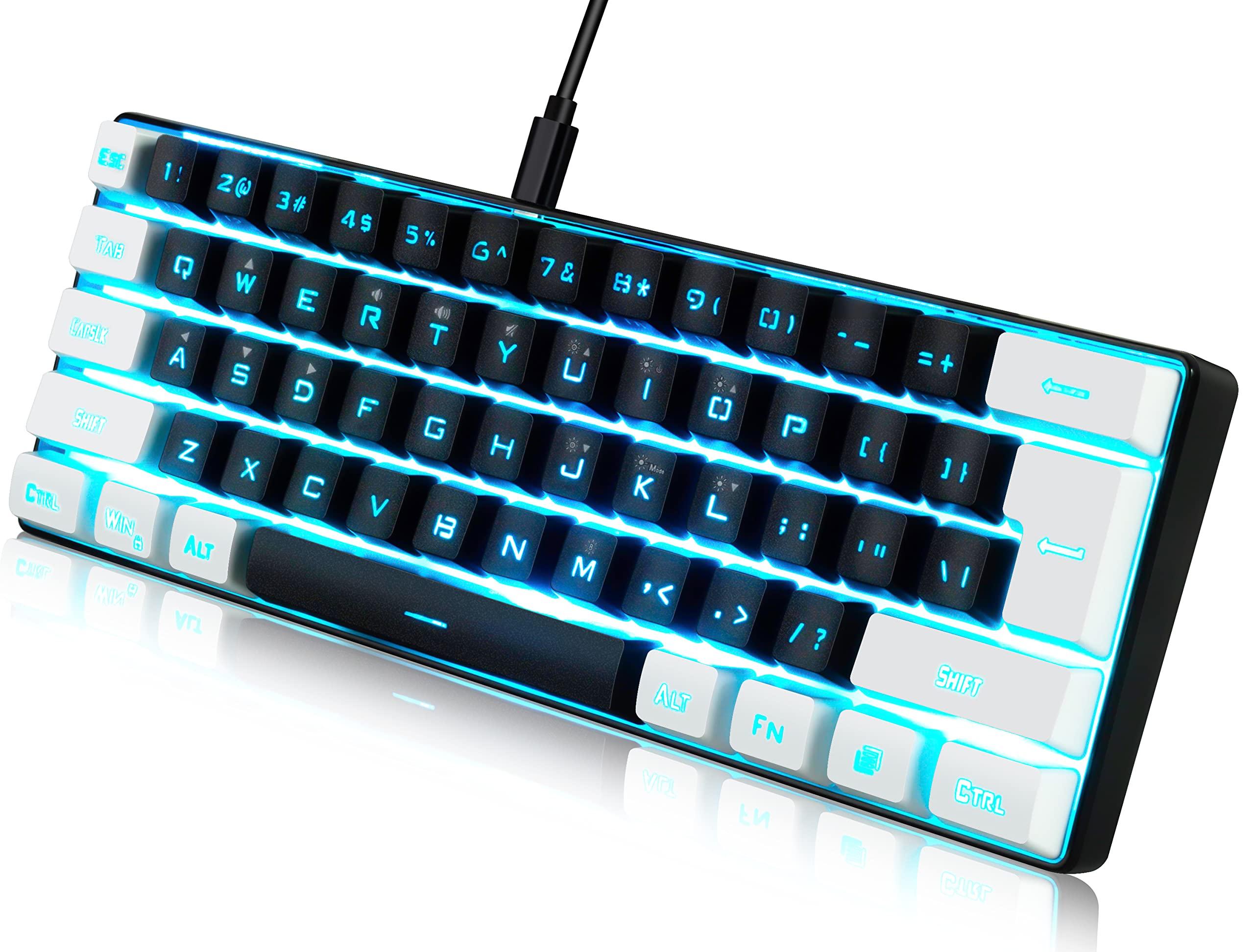 

abucow Gaming Keyboard, Minimalist Portable Wired Ultra-Compact Mini 61-Key RGB Backlit Keyboard