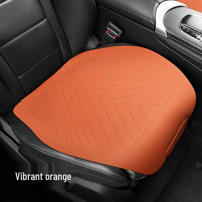 Universal Suede Car Seat Cushion Set - All-Season, Three-Piece, Summer-Ready, Thin Cushion with Lumbar Support.