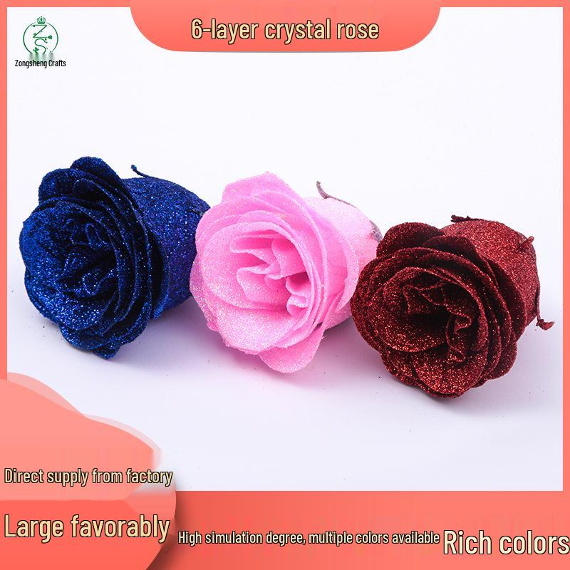 Rose Gold Crystal Glitter Blue Enchantress Flower Bouquet DIY Kit for Valentine's Day
