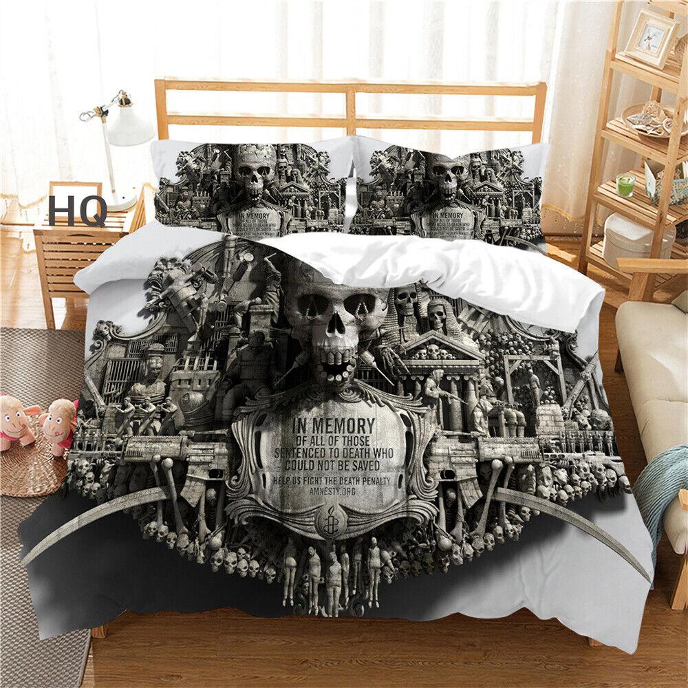 

Комплект постельного белья для дома с 3D принтом черепа, пододеяльник, молодежный пододеяльник, постельное белье Single 135x200cm