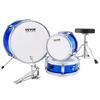 Kids Drum Set 3-Piece 14 in Beginner Drum Set for Child with Throne Blue