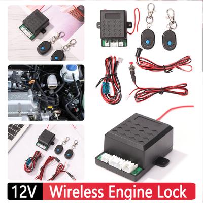 12V Wireless Engine Lock Car Alarm System 433.9MHz Immobilizer Anti-Hijacking Intelligent Circuit Cut Off Auto Unlock Device