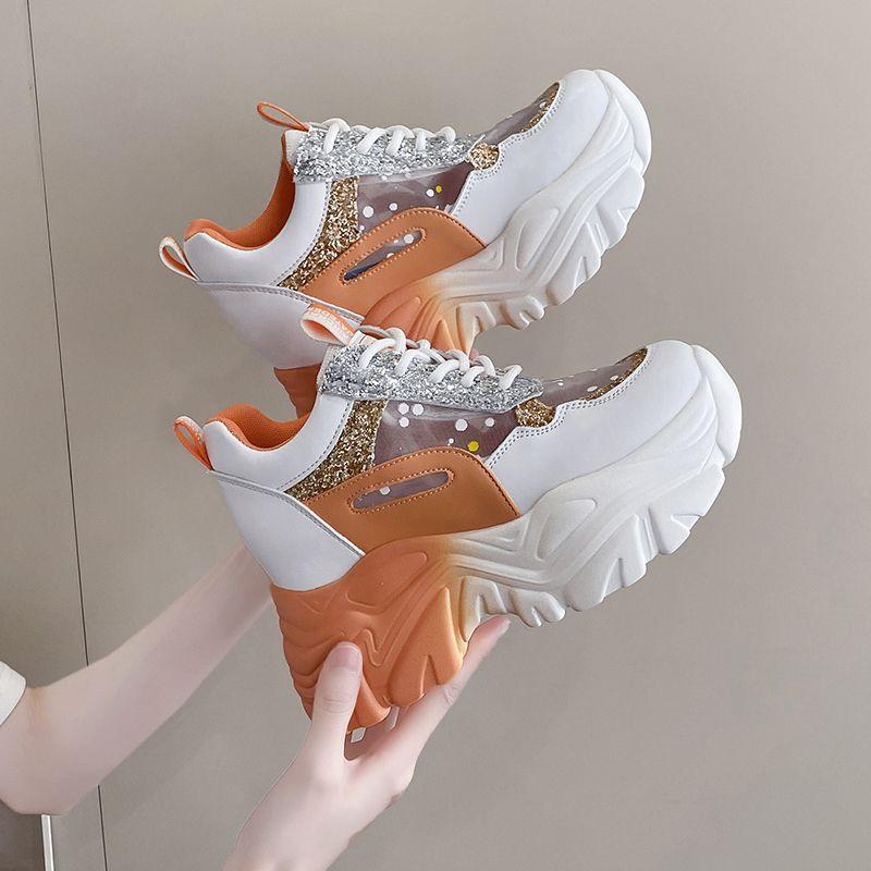 Shoes Dad Shoes Women's Mesh Thick Sole Non-slip Inner Height Increase Women's Shoes Small Height Casual Women's Shoes Summer Sports
