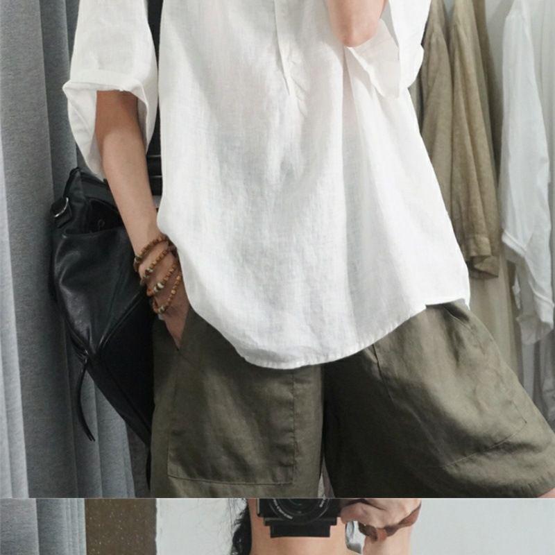 Plus-Size Summer V-Neck Casual Short-Sleeve Top