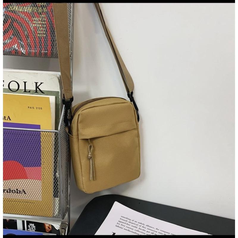 Student Canvas Bag for Women with Small Black Bag Crossbody Harajuku Korean Mobile Phone Bag for Men and Women Shoulder Bag