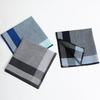 3 szt. Bawełniane 43x43cm Eleganckie Męskie Chusteczki do Ocierania Potu Artykuły Ślubne Barwiona Przędza Krata Nie Blakną Kwadratowe Chusteczki