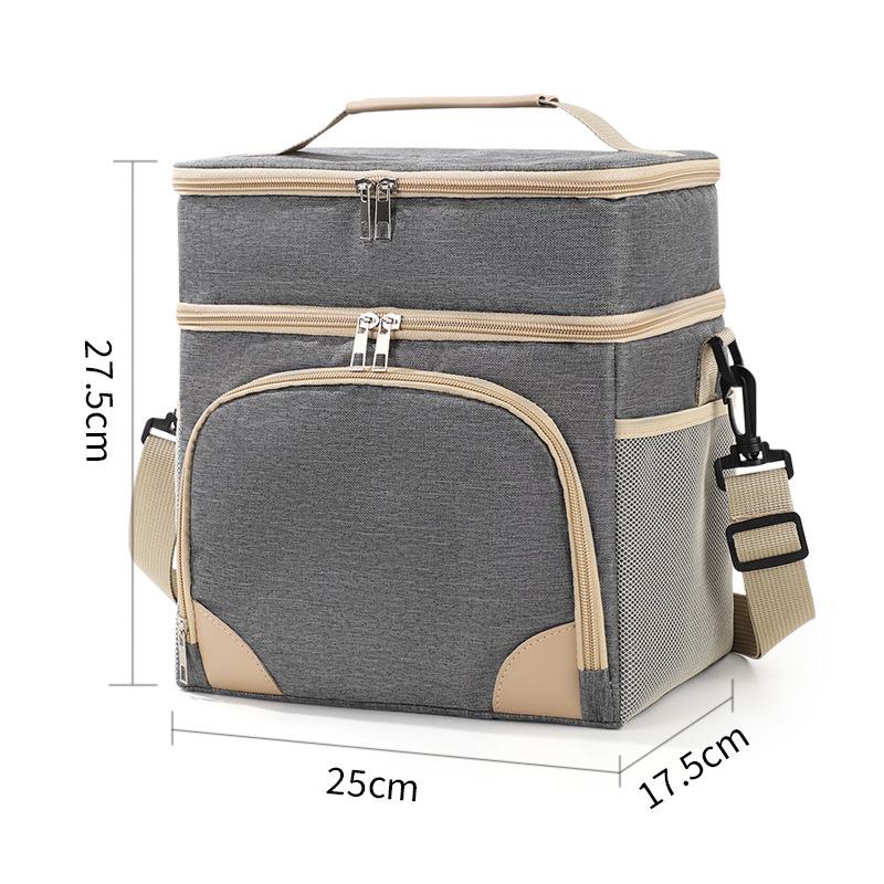Large Capacity Crossbody Insulated Lunch Bag for Picnics and Outdoor Use