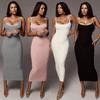 Women Sleeveless Dress Round Neck Slim Party Dress