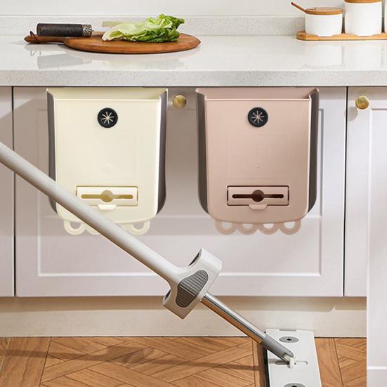 Foldable Trash Can Hanging Garbage Can Large Capacity Waterproof Oil-Resistant Easy to Install Cabinet Door Trash Can Waste Bin
