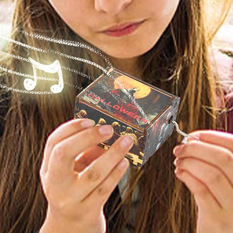 Cutie Muzicală Mică Cutie Muzicală Colorată Gravată Mică Halloween Decor pentru Casă Coșmarul Înainte de Crăciun Cutie Muzicală Pentru Halloween