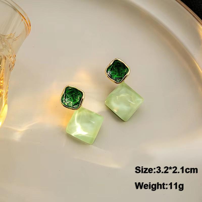 Green Hanging Earrinsg for Women Luxury Crystal Wedding Jewelry Imitation Pearl Drop Earrings new trend boucle oreille
