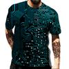 Circuit Board Electronic Components Circuit 3D Digital Printing Pattern Casual Men's T-shirt