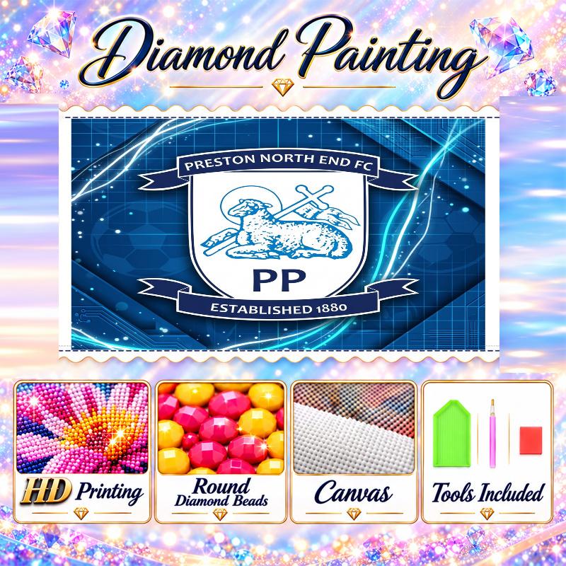 Preston North End Football Diamond Painting Kit 5D Full Drill DIY Diamond Mosaic Wall Art Home Decor