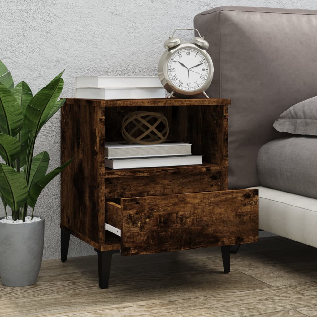 Nightstand Smoked Oak 40x35x50 cm