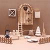 Mini Tree Fairy Toy House Wreath Miniature Elf Door Craft Gift DollHouse Elf Kit  Christmas Decor